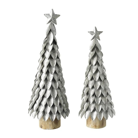 Metal Leaf Christmas Tree Set