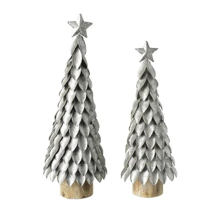 Metal Leaf Christmas Tree Set