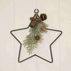 Metal Star Foliage Wreath