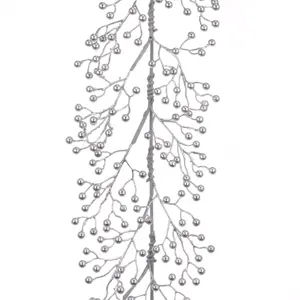 Metallic Berries Artificial Garland - Silver