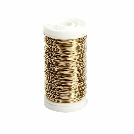 Metallic Florist Wire Reel - Gold