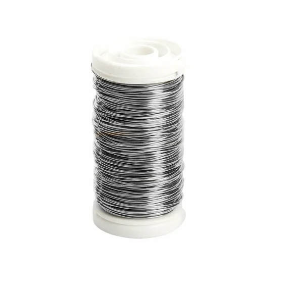 Metallic Florist Wire Reel - Silver