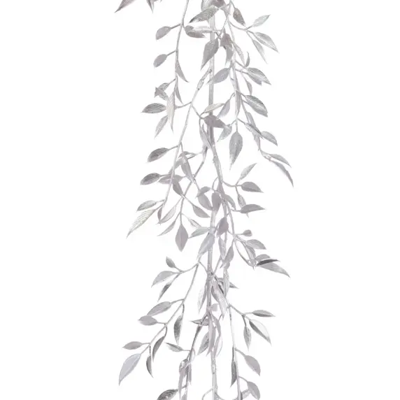 Metallic Leaf Artificial Garland - Silver