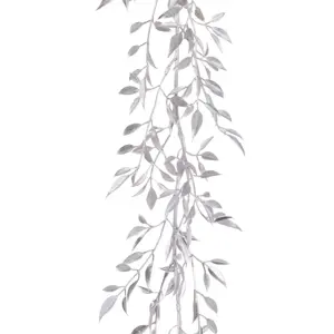 Metallic Leaf Artificial Garland - Silver