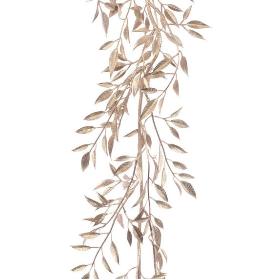 Metallic Leaf Artificial Garland - Champagne