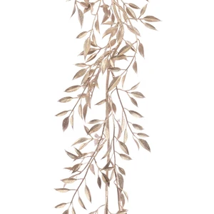 Metallic Leaf Artificial Garland - Champagne