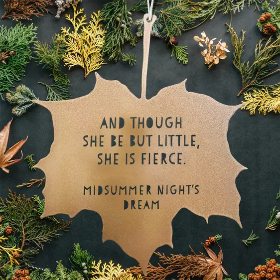 Midsummer Night's Dream Hanging Leaf Quote