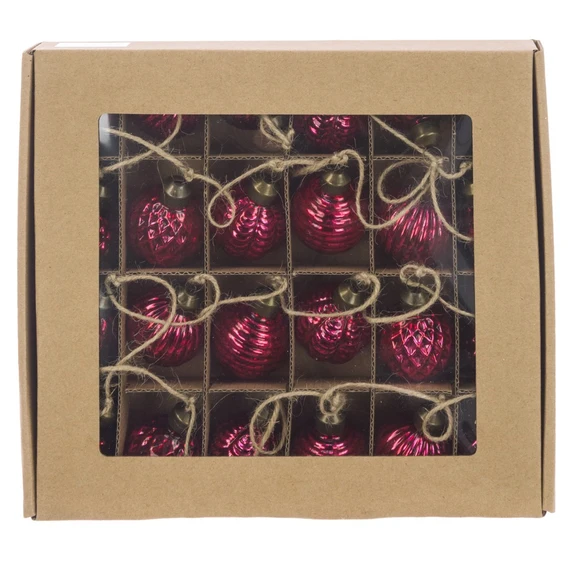 Mini Bauble Garland - Red