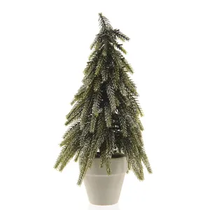Mini Glitter Artificial Potted Tree - 19cm