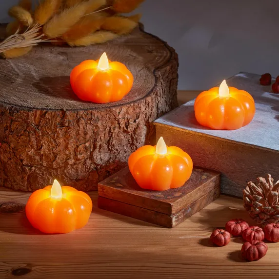 Mini Pumpkin LED Tealight Candles