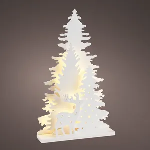 Minimal Illuminated Christmas Tree Scene