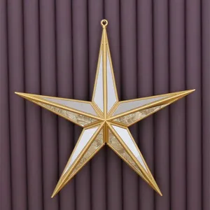 Mirrored Star Hanging Decoration - Gold