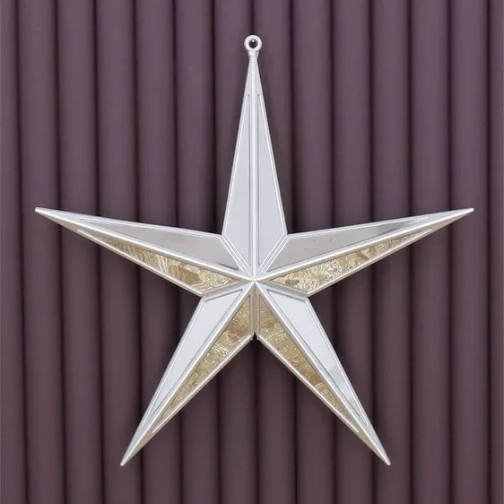 Mirrored Star Hanging Decoration - Silver