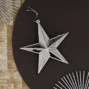 Mirrored Star Tree Decoration - Silver