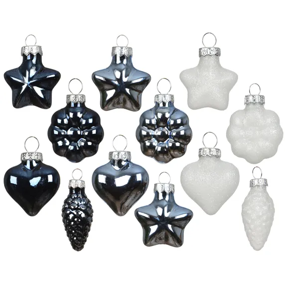 Mixed Shape Bauble Set - Night Blue & White - image 1