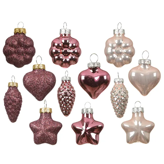 Mixed Shape Bauble Set - Pink - image 1