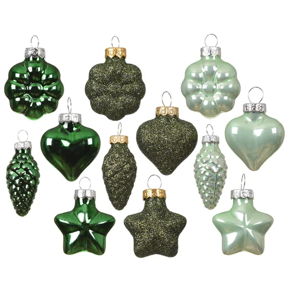 Mixed Shape Bauble Set - Green - image 1
