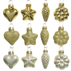 Mixed Shape Bauble Set - Pearl & Gold