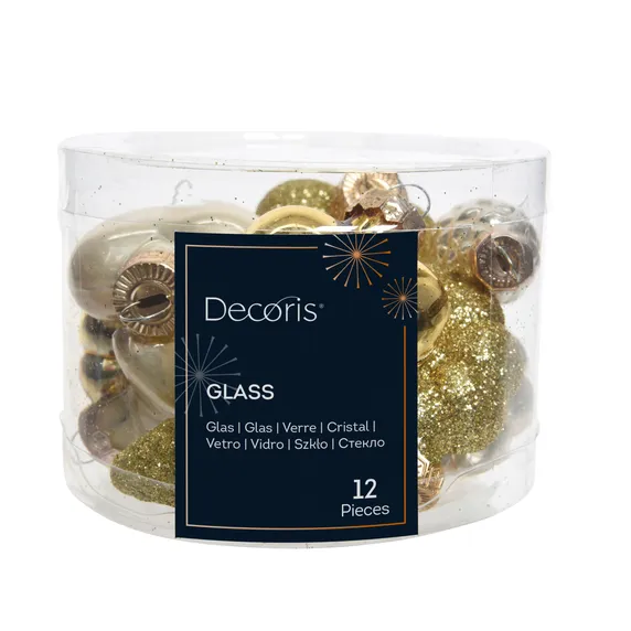Mixed Shape Bauble Set - Pearl & Gold - image 2