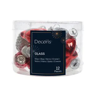Mixed Shape Bauble Set - White & Red - image 2