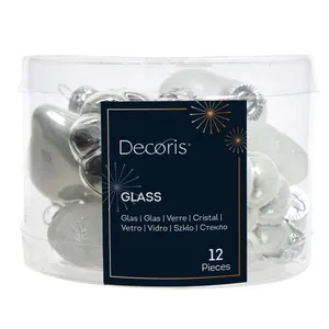 Mixed Shape Bauble Set - White & Silver - image 2