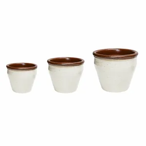 Ivyline Morgan Ivory Rolled Rim Planter Ø20cm - image 2