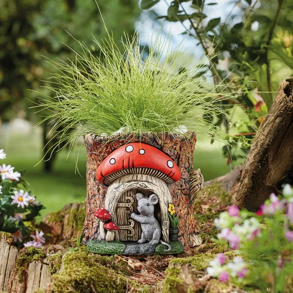 Mushroom Mouse Home Planter
