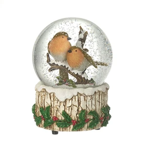 Musical Robin Snow Globe