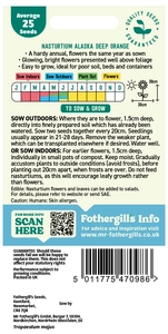 Nasturtium Alaska Tip Top Deep Orange Seeds - image 2
