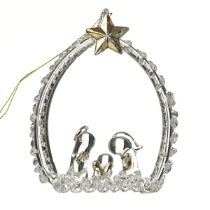 Nativity Scene Glass Hanging Decoration
