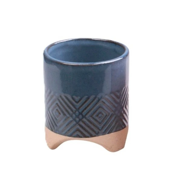Navy Footed Pot- ⌀ 6cm
