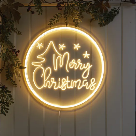 Neon Merry Christmas Sign