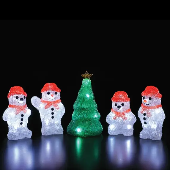 Noma Festive Snowmen Acrylic Lights Set