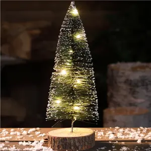 Noma Mini Bristle Light Up Christmas Tree - Small