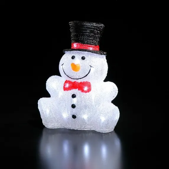 Noma Sitting Snowman Acrylic Figurine