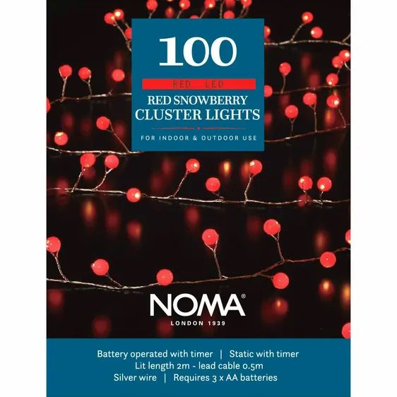 Noma Snowberry Wire String Lights - Red - image 2