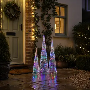 Noma Spun Acrylic Illuminated Cone Tree Set - 1.1m - image 1