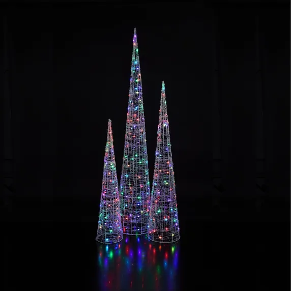 Noma Spun Acrylic Illuminated Cone Tree Set - 1.1m - image 2