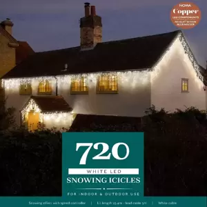 Noma Snowing White Icicle String Lights - 720