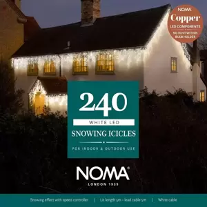 Noma Snowing White Icicle String Lights - 240