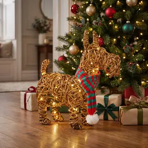 Noma Wicker Scottie Dog Figurine - 44cm - image 1
