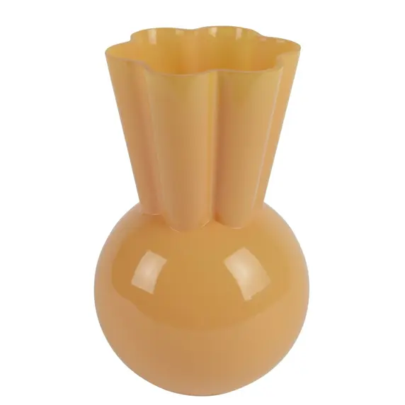 Orange Fluted Glass Vase
