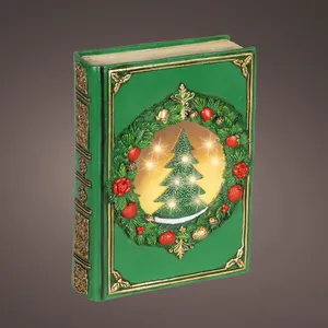 Ornamental Light Up Book - Green