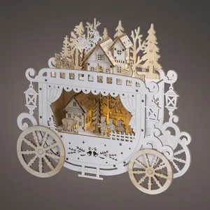 Ornate Carriage Illuminated Festive Scene
