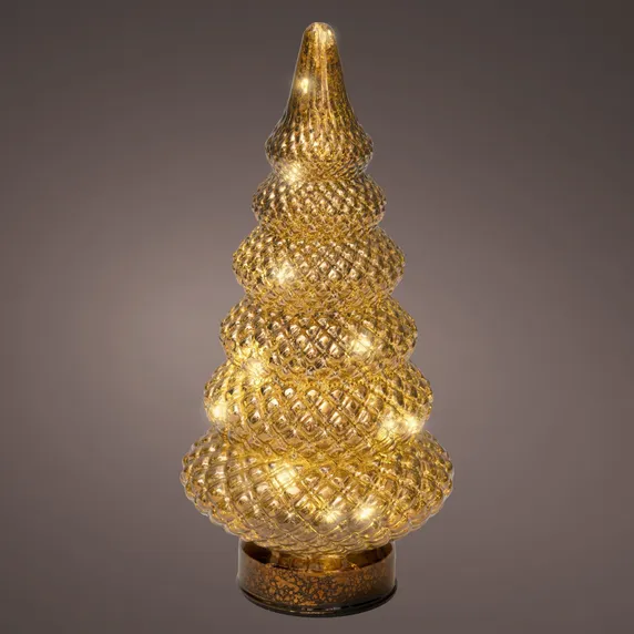 Ornate Glass Illuminated Brown Tree - Medium