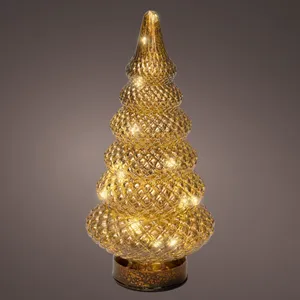 Ornate Glass Illuminated Brown Tree - Medium