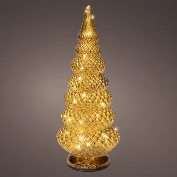 Ornate Glass Illuminated Brown Tree - Large