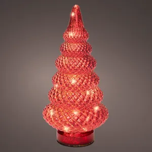Ornate Glass Illuminated Red Tree - Medium