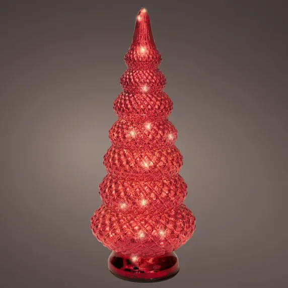 Ornate Glass Illuminated Red Tree - Large