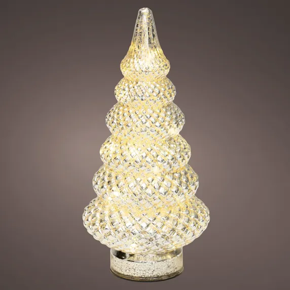 Ornate Glass Illuminated Silver Tree - Medium